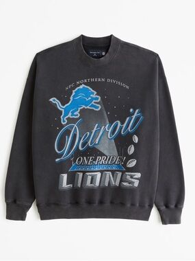 Abercrombie & Fitch Detroit Lions Crewneck Sweatshirt Size M NFL Graphic